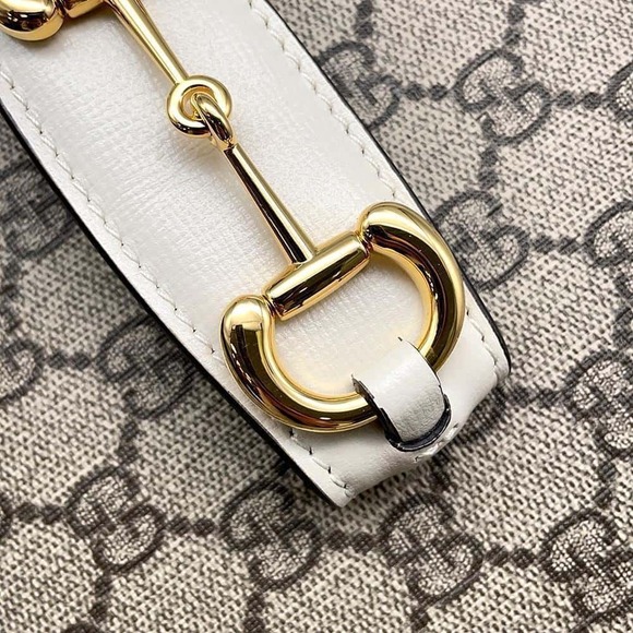 Gucci Horsebit GG Supreme Shoulder Bag White - Picture 10 of 11